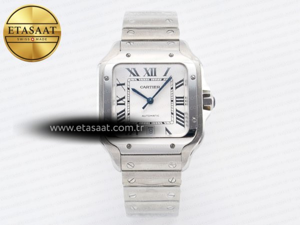 Cartier Santos de Cartier 40mm Bvf Beyaz Kadran MIYOTA 9015 Eta Saat - 1:1 Süper Klon Replika Saat