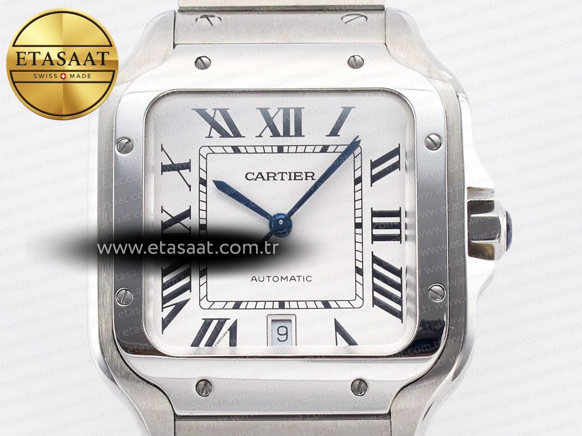 Cartier Santos de Cartier 40mm SS BVF 1:1 Best Edition White Dial on SS Bracelet MIYOTA 9015 - Görsel 4