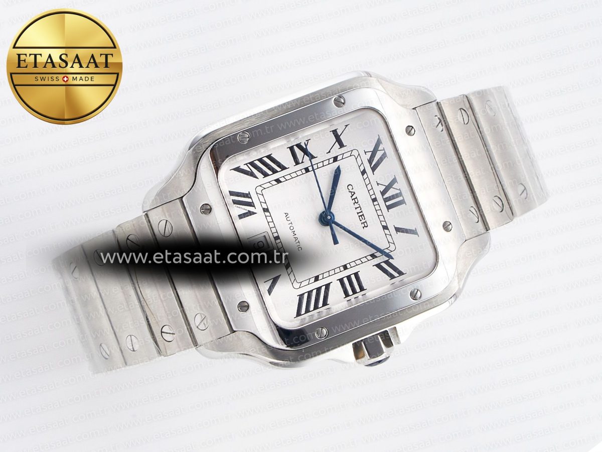 Cartier Santos de Cartier 40mm SS BVF 1:1 Best Edition White Dial on SS Bracelet MIYOTA 9015 - Görsel 5