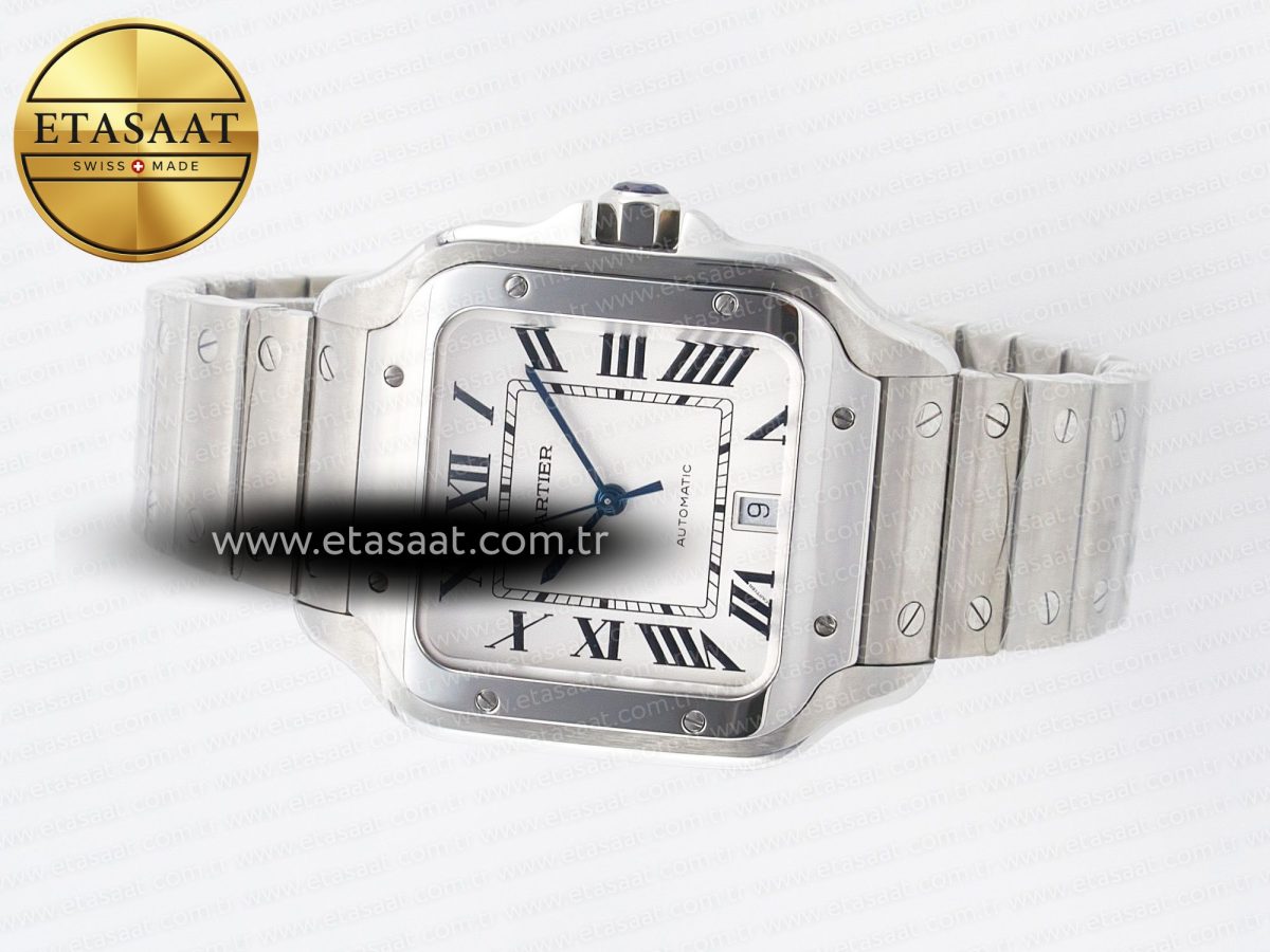 Cartier Santos de Cartier 40mm SS BVF 1:1 Best Edition White Dial on SS Bracelet MIYOTA 9015 - Görsel 6