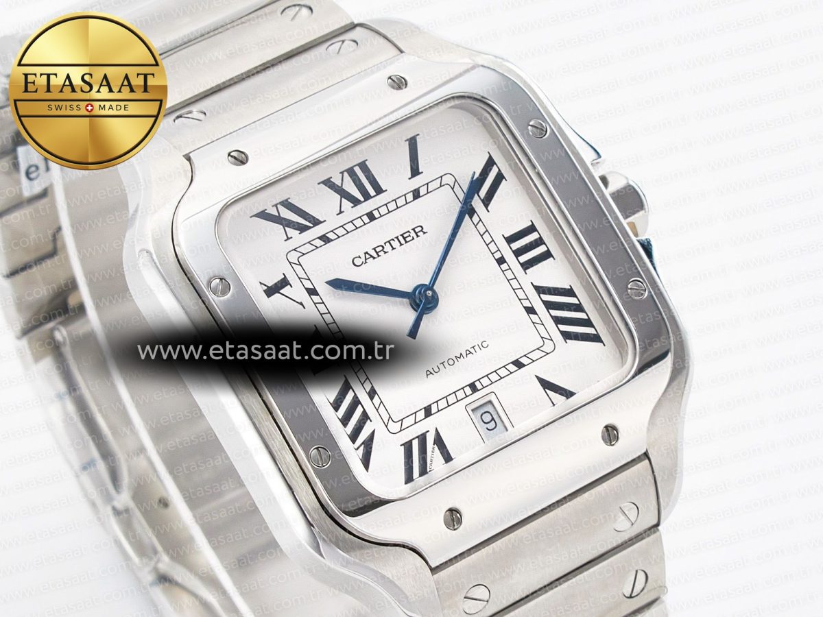 Cartier Santos de Cartier 40mm SS BVF 1:1 Best Edition White Dial on SS Bracelet MIYOTA 9015 - Görsel 7