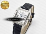 Cartier Santos Dumont 27.5mm IWSF Best Edition Silver Dial on Black Leather Strap Quartz