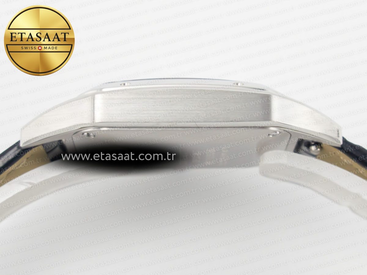 Cartier Santos Dumont 27.5mm IWSF Best Edition Silver Dial on Black Leather Strap Quartz - Görsel 12
