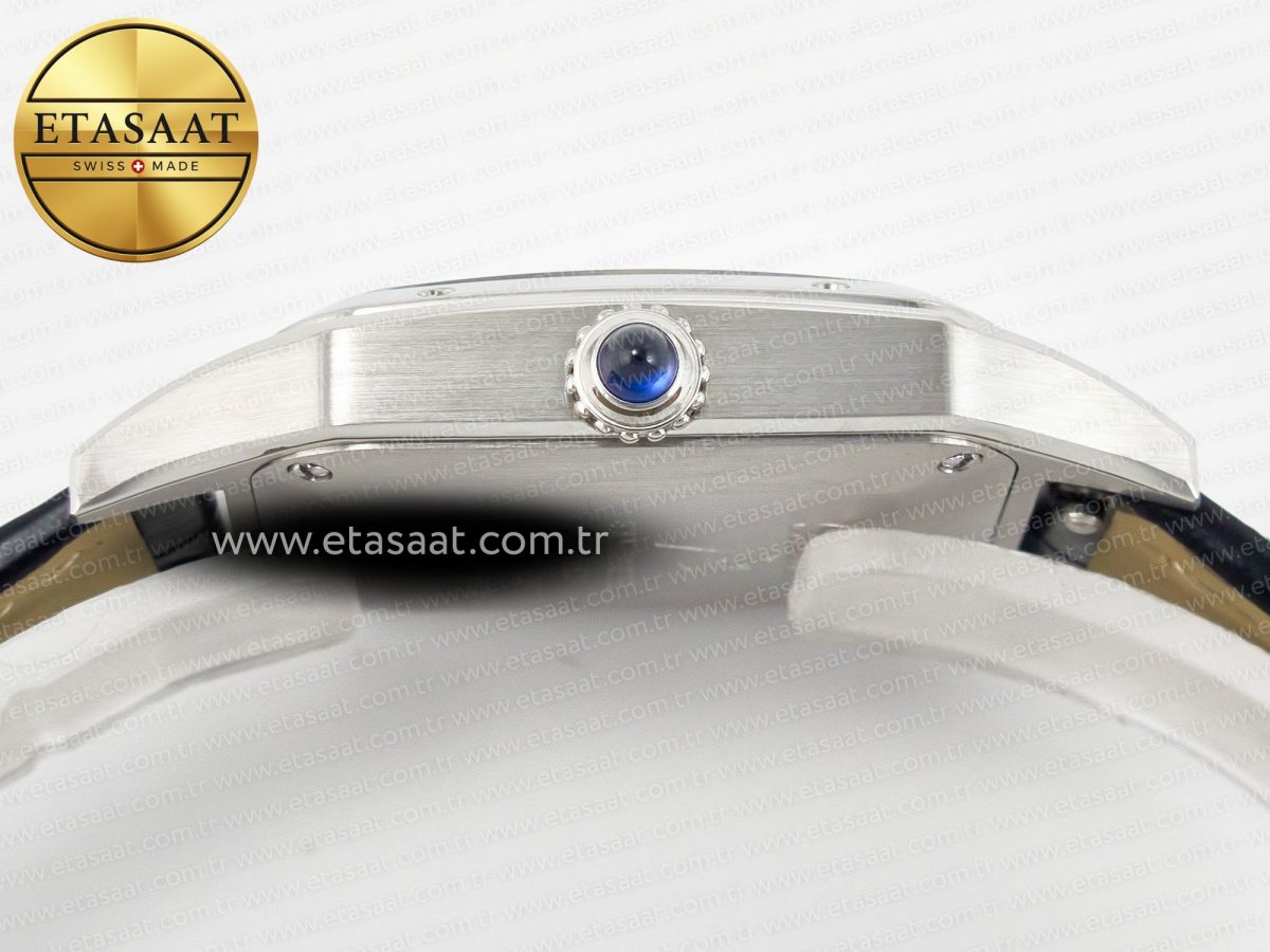 Cartier Santos Dumont 27.5mm IWSF Best Edition Silver Dial on Black Leather Strap Quartz - Görsel 13