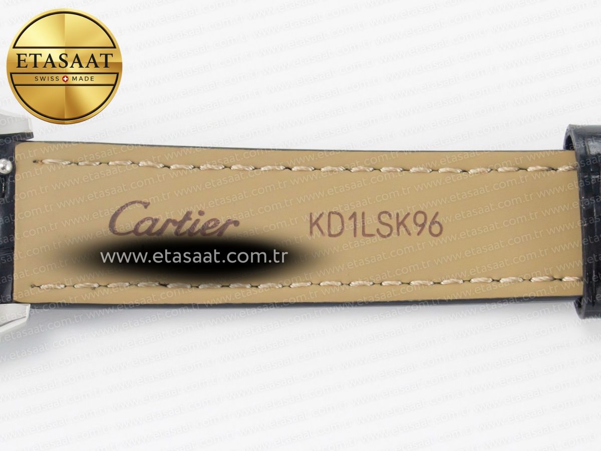 Cartier Santos Dumont 27.5mm IWSF Best Edition Silver Dial on Black Leather Strap Quartz - Görsel 17