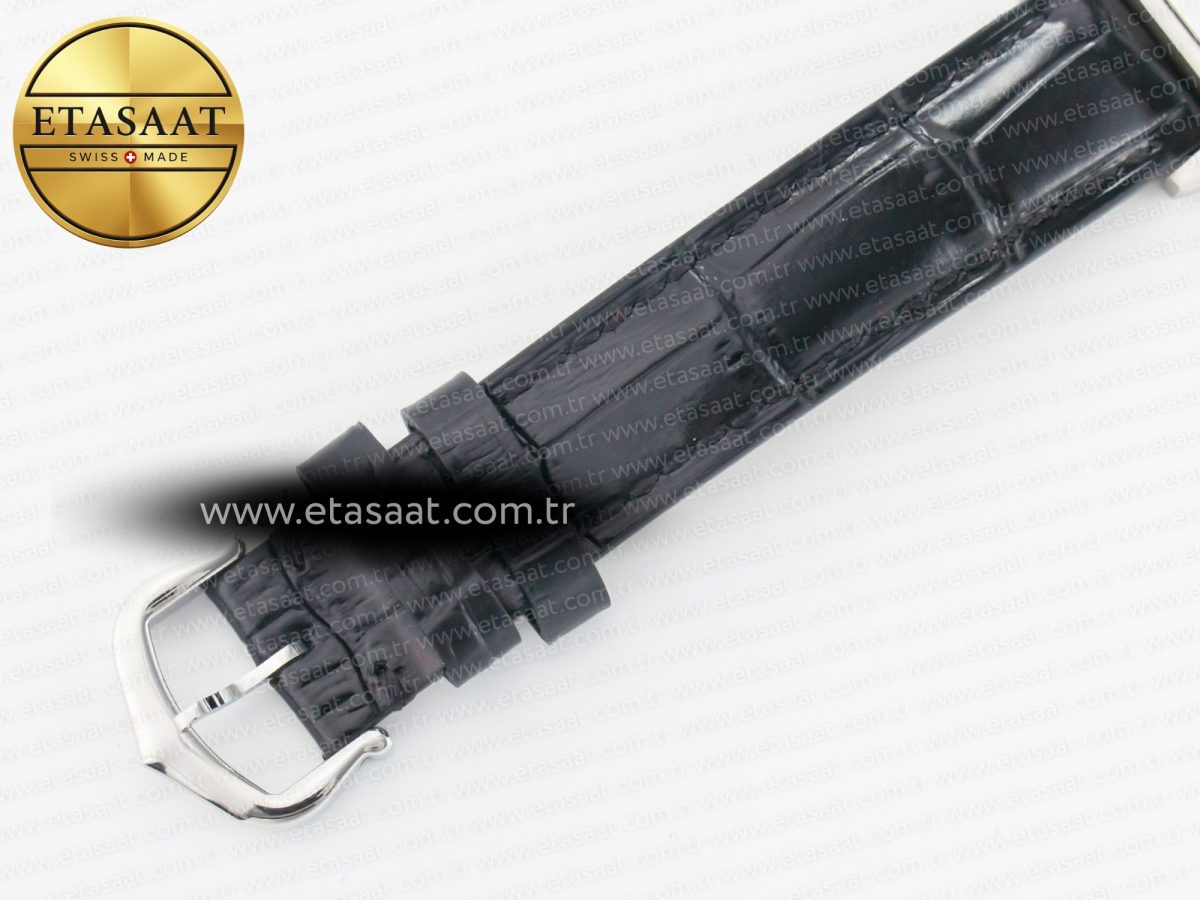 Cartier Santos Dumont 27.5mm IWSF Best Edition Silver Dial on Black Leather Strap Quartz - Görsel 19