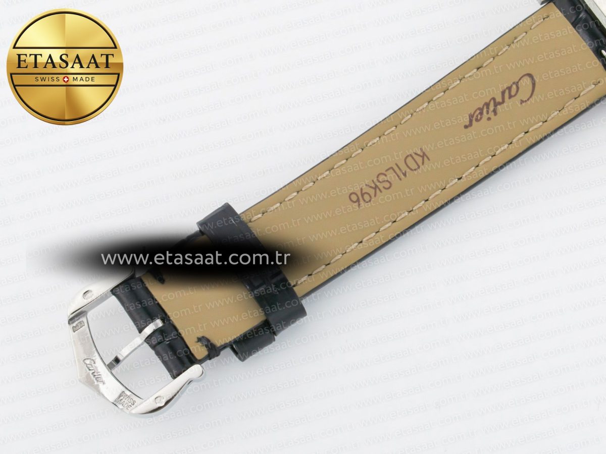 Cartier Santos Dumont 27.5mm IWSF Best Edition Silver Dial on Black Leather Strap Quartz - Görsel 20