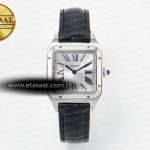 Cartier Santos Dumont 27.5mm Iwsf Gümüş Kadran Siyah Quartz Eta Saat - Görsel 3 - 1:1 Süper Klon Saat