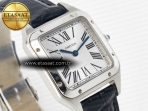 Cartier Santos Dumont 27.5mm IWSF Best Edition Silver Dial on Black Leather Strap Quartz - Görsel 5