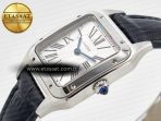 Cartier Santos Dumont 27.5mm IWSF Best Edition Silver Dial on Black Leather Strap Quartz - Görsel 6