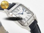 Cartier Santos Dumont 27.5mm IWSF Best Edition Silver Dial on Black Leather Strap Quartz - Görsel 7