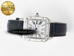 Cartier Santos Dumont 27.5mm IWSF Best Edition Silver Dial on Black Leather Strap Quartz - Görsel 9