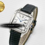 Cartier Santos Dumont 31.4mm IWSF Best Edition Silver Dial on Black Leather Strap Quartz