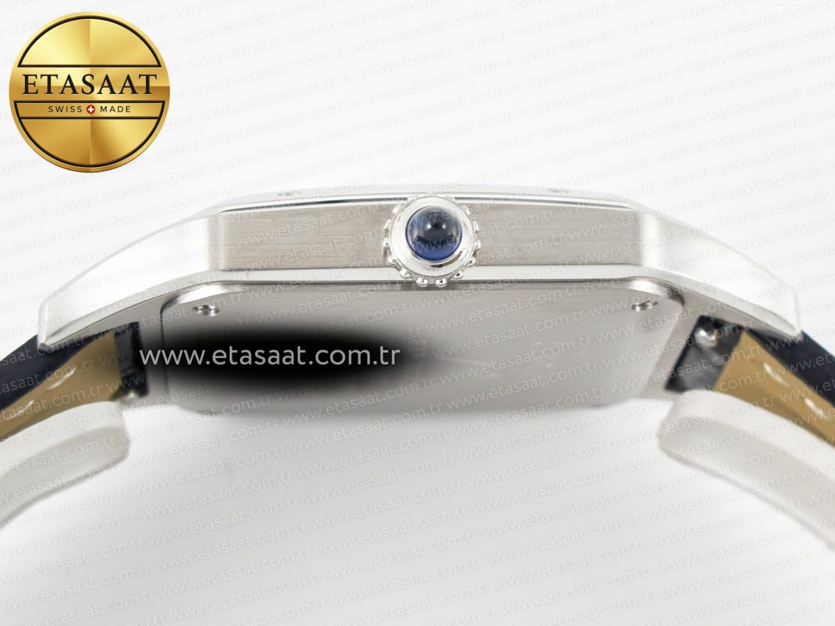 Cartier Santos Dumont 31.4mm IWSF Best Edition Silver Dial on Black Leather Strap Quartz - Görsel 13