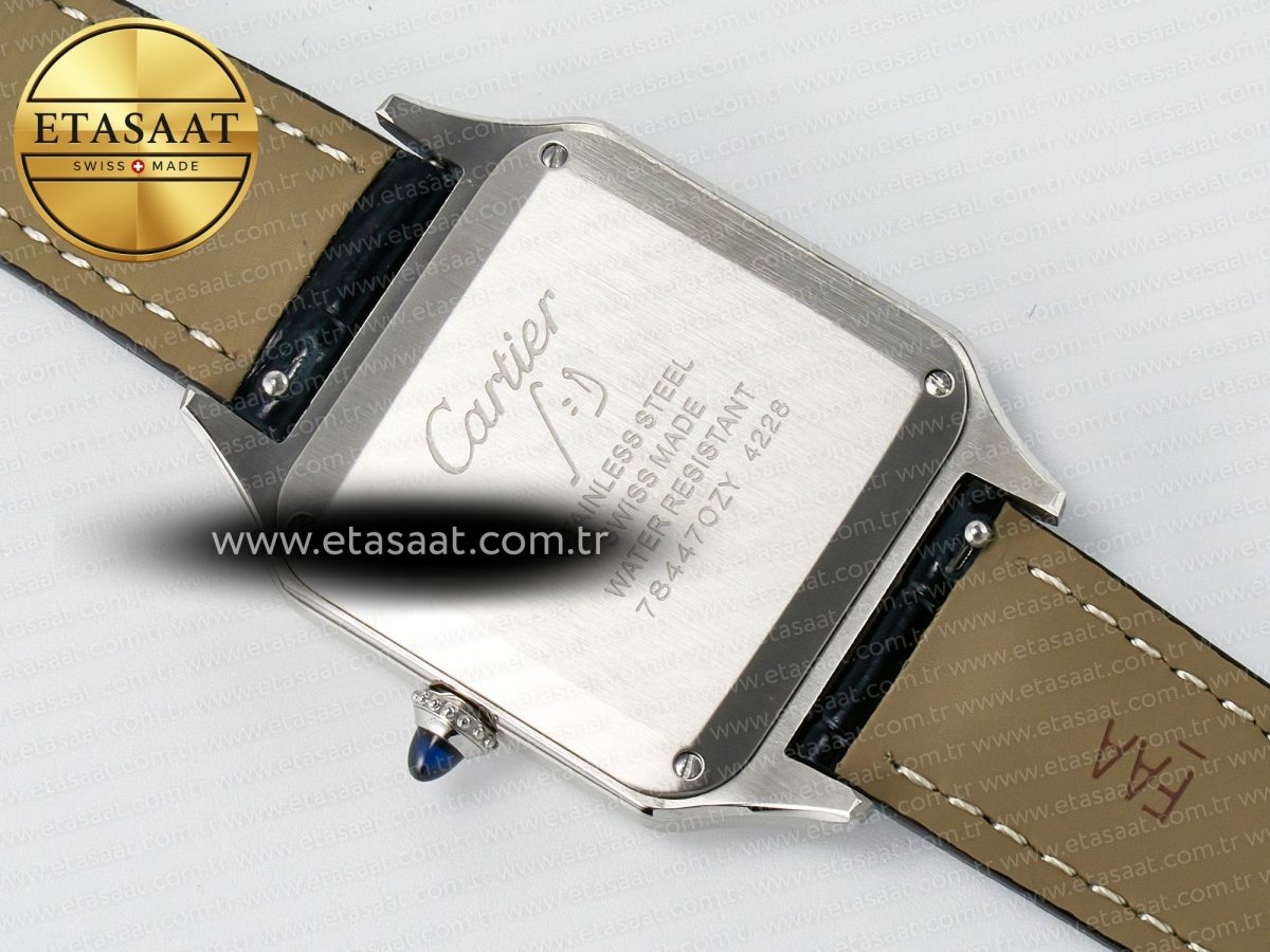 Cartier Santos Dumont 31.4mm IWSF Best Edition Silver Dial on Black Leather Strap Quartz - Görsel 15