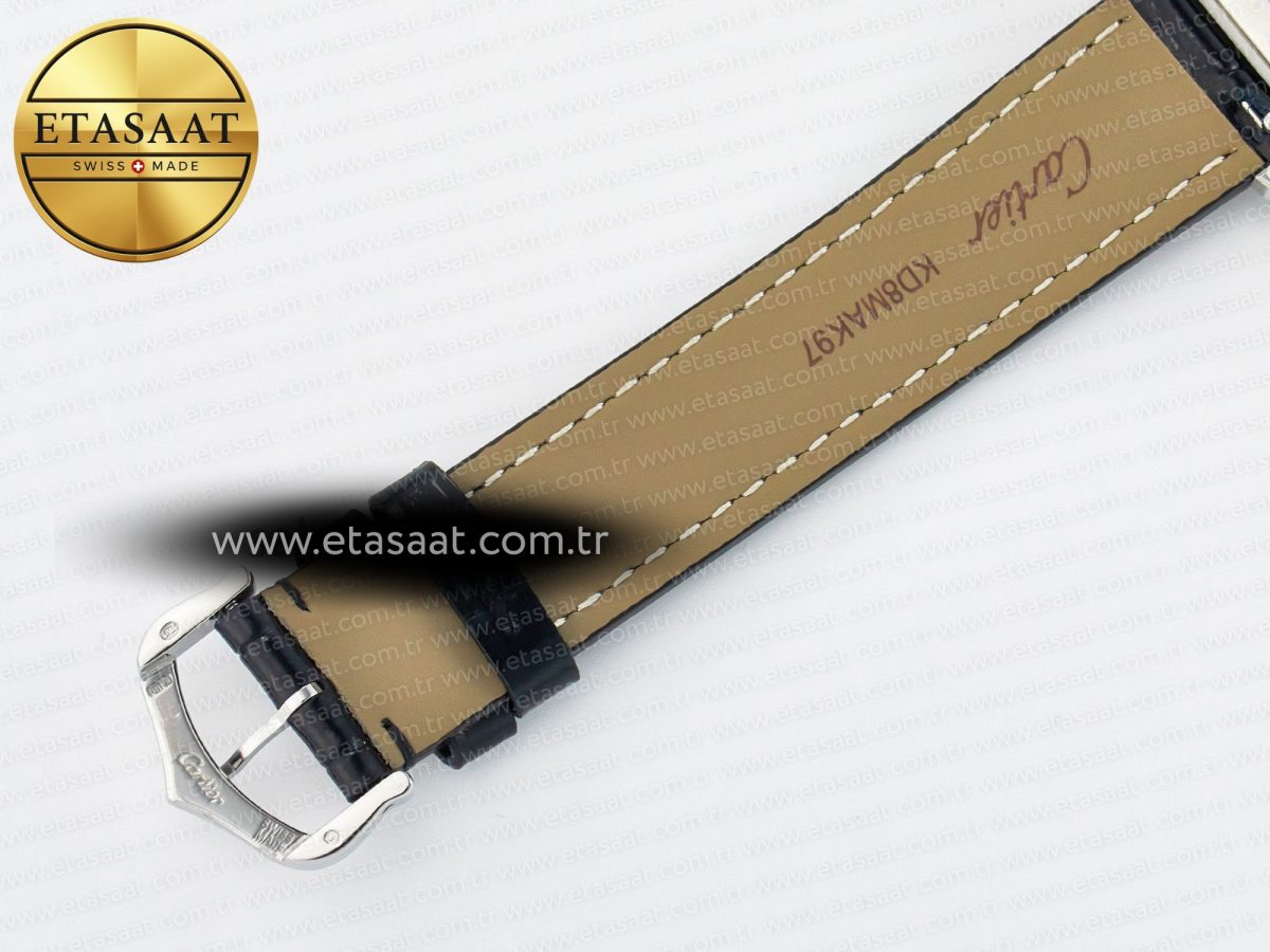 Cartier Santos Dumont 31.4mm IWSF Best Edition Silver Dial on Black Leather Strap Quartz - Görsel 21