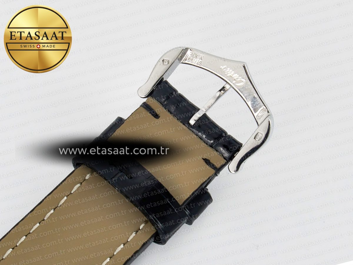Cartier Santos Dumont 31.4mm IWSF Best Edition Silver Dial on Black Leather Strap Quartz - Görsel 22
