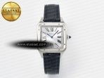 Cartier Santos Dumont 31.4mm IWSF Best Edition Silver Dial on Black Leather Strap Quartz - Görsel 3
