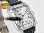 Cartier Santos Dumont 31.4mm IWSF Best Edition Silver Dial on Black Leather Strap Quartz - Görsel 5