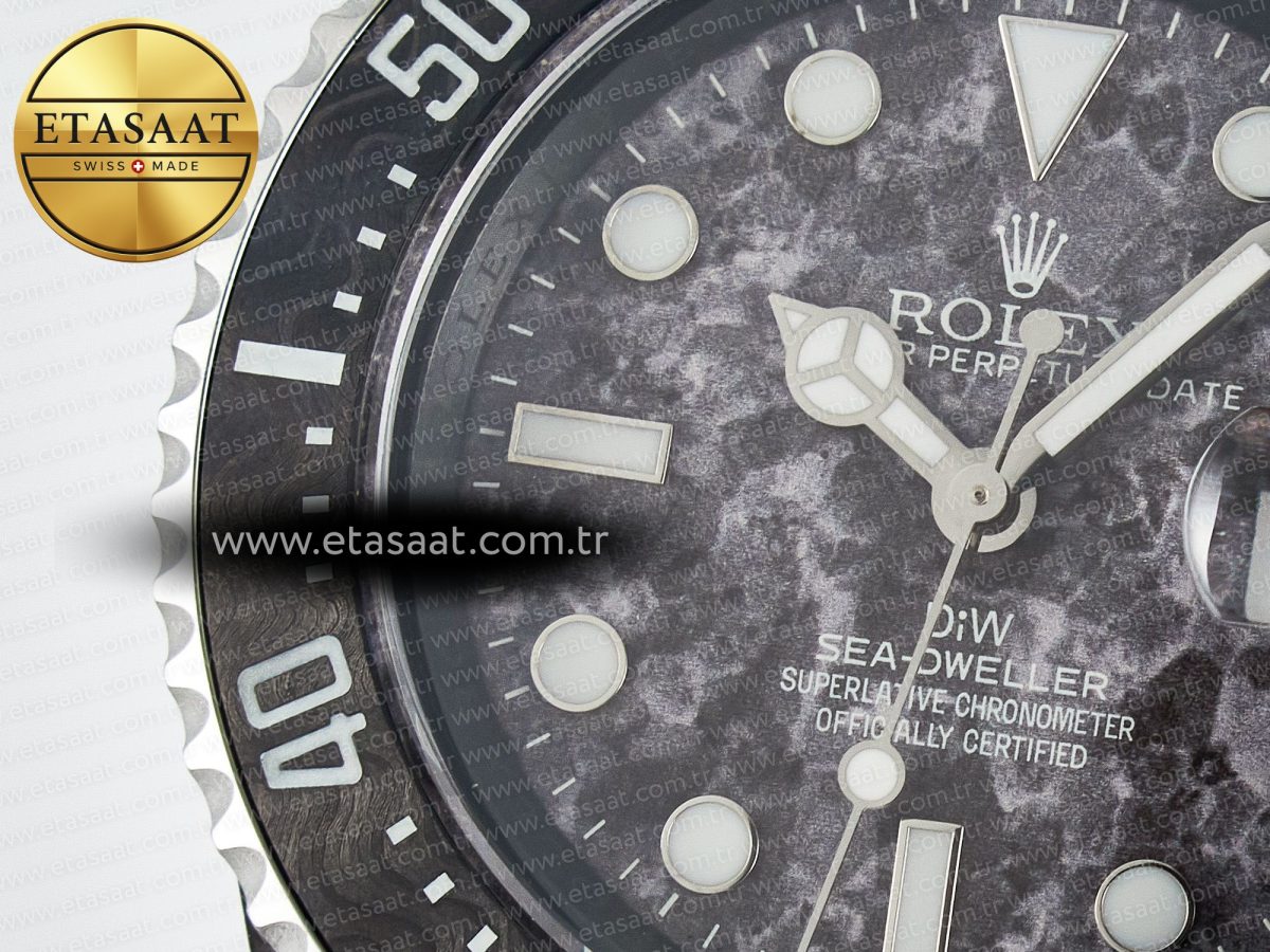 Rolex Sea Dweller 43mm Black Carbon Best Edition Gray Dial on Gray Nylon Strap A2824 - Görsel 10