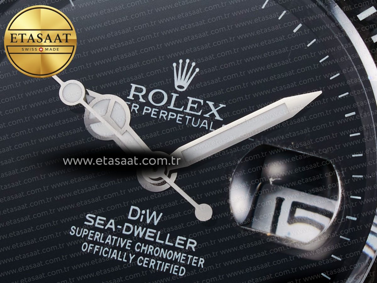 Rolex Sea Dweller 43mm Carbon DIWF Best Edition Black Dial on Black Nylon Strap A2824 - Görsel 11
