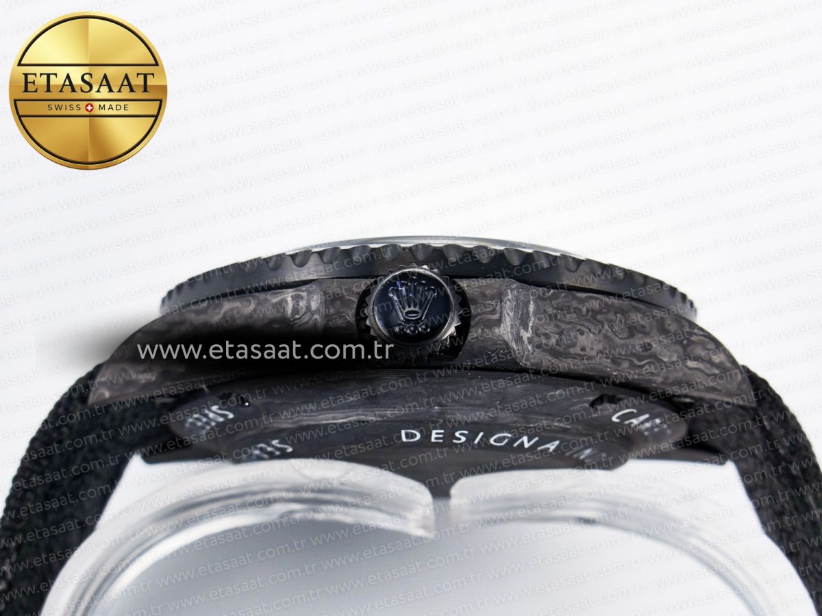 Rolex Sea Dweller 43mm Carbon DIWF Best Edition Black Dial on Black Nylon Strap A2824 - Görsel 15