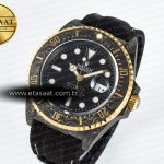 Rolex Sea Dweller 43mm Carbon Best Edition Black Dial Bezel on Black Nylon Strap A2824