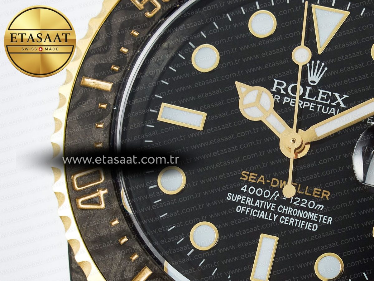 Rolex Sea Dweller 43mm Carbon Best Edition Black Dial Bezel on Black Nylon Strap A2824 - Görsel 10