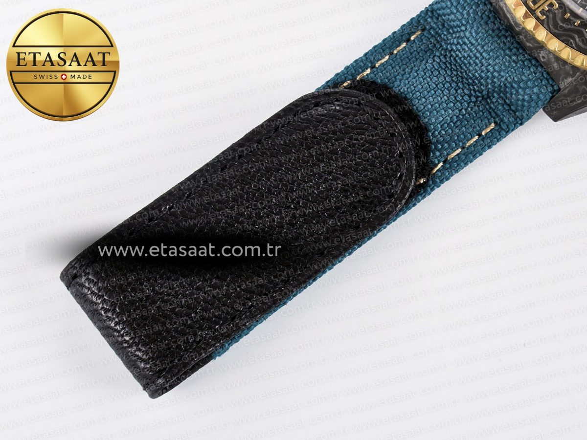 Rolex Sea Dweller 43mm Carbon Best Edition Black Dial YG Bezel on Blue Nylon Strap A2824 - Görsel 20