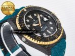 Rolex Sea Dweller 43mm Carbon Best Edition Black Dial YG Bezel on Blue Nylon Strap A2824 - Görsel 7