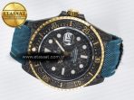Rolex Sea Dweller 43mm Carbon Best Edition Black Dial YG Bezel on Blue Nylon Strap A2824 - Görsel 9