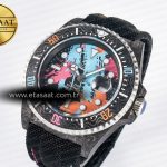 Rolex Sea Dweller 43mm Carbon Best Edition Graffiti Dial on Black Nylon Strap A2824