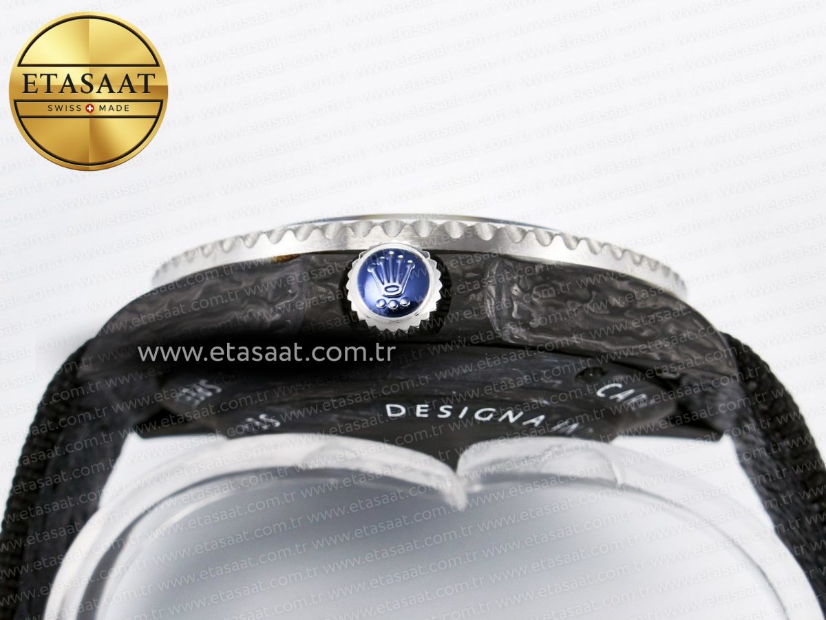 Rolex Sea Dweller 43mm Carbon Best Edition Graffiti Dial on Black Nylon Strap A2824 - Görsel 15