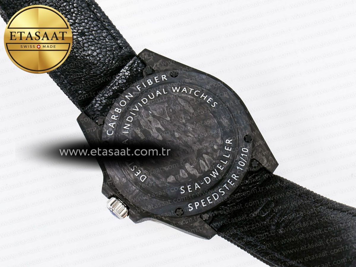 Rolex Sea Dweller 43mm Carbon Best Edition Graffiti Dial on Black Nylon Strap A2824 - Görsel 17