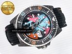 Rolex Sea Dweller 43mm Carbon Best Edition Graffiti Dial on Black Nylon Strap A2824 - Görsel 8