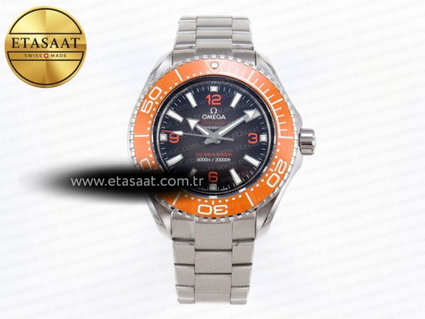 Omega Seamaster Kahve Kadran Turuncu Bezel A8912 Eta Saat - 1:1 Süper Klon Replika Saat