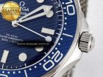 Omega Seamaster Diver 300M James Bond 007 60th Anniversary VSF 1:1 Best Edition Blue Dial on Mesh Bracelet A8806 - Görsel 11