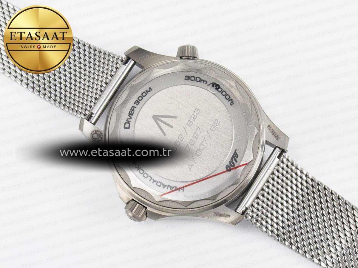 Omega Seamaster Diver 300M James Bond 007 60th Anniversary VSF 1:1 Best Edition Blue Dial on Mesh Bracelet A8806 - Görsel 16