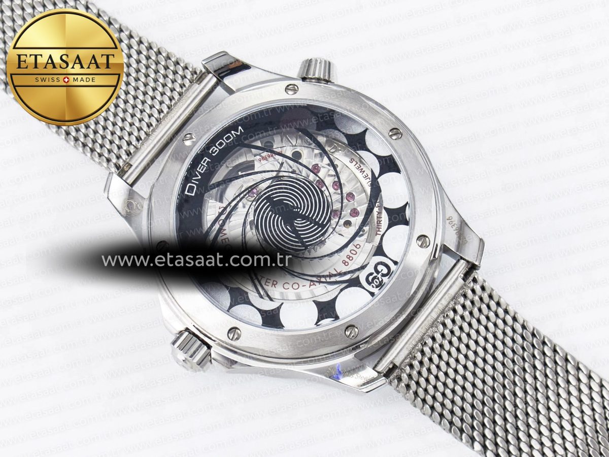 Omega Seamaster Diver 300M James Bond 007 60th Anniversary VSF 1:1 Best Edition Blue Dial on Mesh Bracelet A8806 - Görsel 17