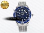 Omega Seamaster Diver 300M James Bond 007 60th Anniversary VSF 1:1 Best Edition Blue Dial on Mesh Bracelet A8806 - Görsel 3