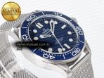 Omega Seamaster Diver 300M James Bond 007 60th Anniversary VSF 1:1 Best Edition Blue Dial on Mesh Bracelet A8806 - Görsel 7