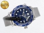 Omega Seamaster Diver 300M James Bond 007 60th Anniversary VSF 1:1 Best Edition Blue Dial on Mesh Bracelet A8806 - Görsel 8