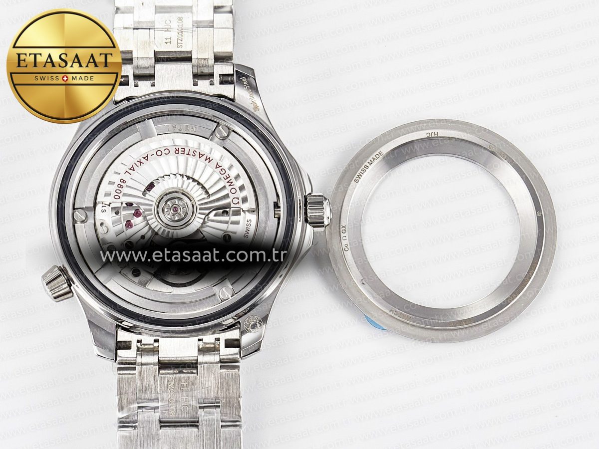 Omega Seamaster Diver 300M VSF 1:1 Best Edition Black Ceramic Black Dial on SS Bracelet A8800 V2 - Görsel 17