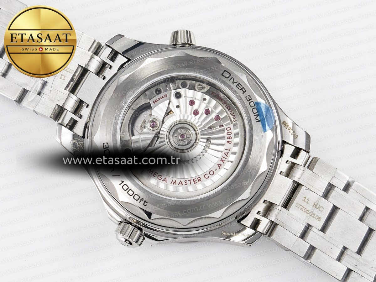 Omega Seamaster Diver 300M VSF 1:1 Best Edition Black Ceramic Black Dial on SS Bracelet A8800 V2 - Görsel 19