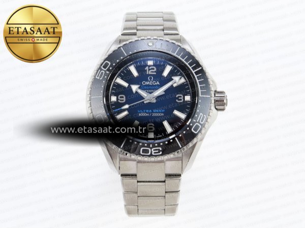 Omega Seamaster Mavi Kadran Siyah Bezel A2824 Eta Saat - 1:1 Süper Klon Replika Saat