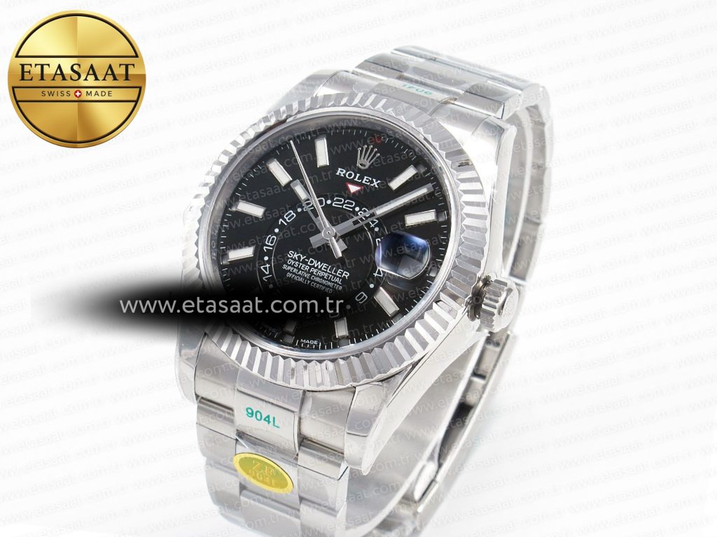 sky dweller 326934 904l ss zf 11 best edition black dial on ss bracelet a28241