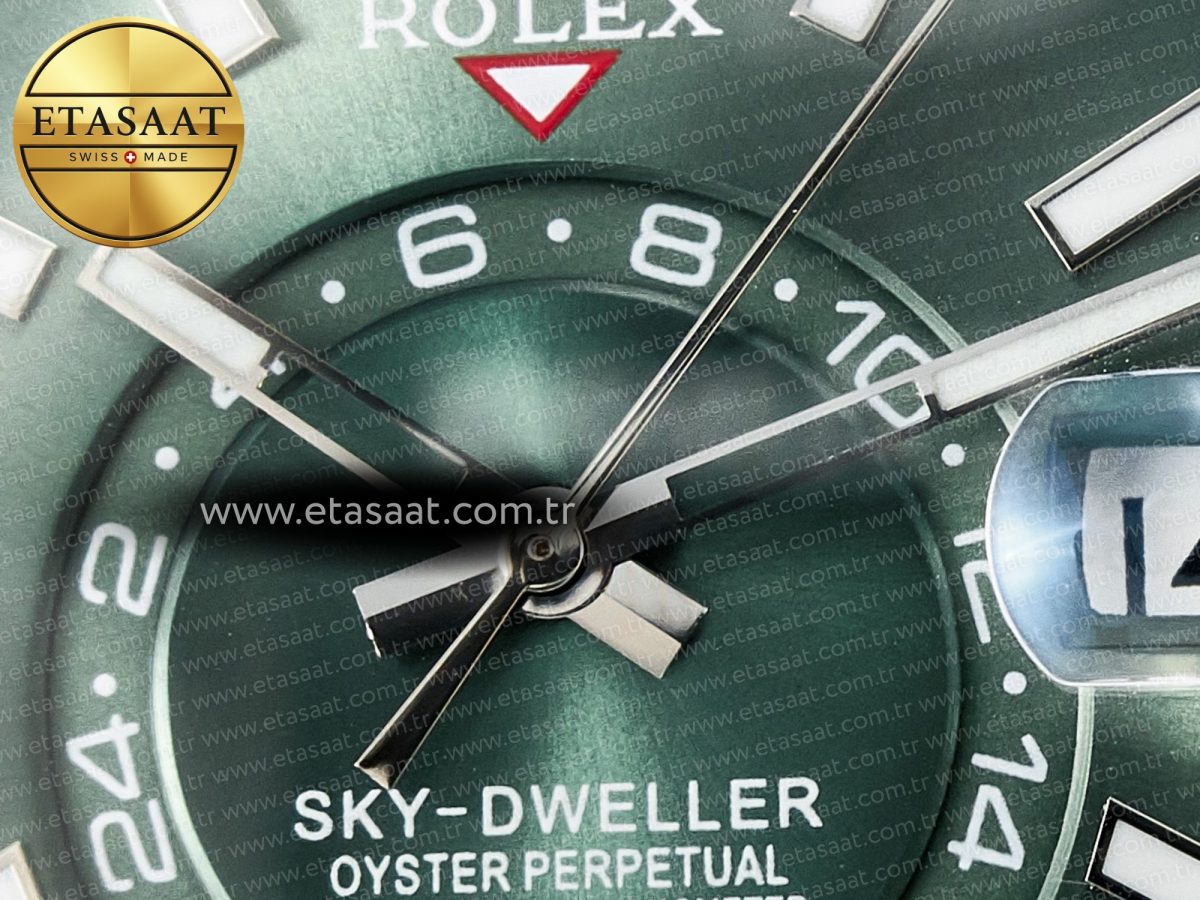 Rolex Skydweller SS Noob Best Edition Green Dial on SS Jubilee Bracelet A23J - Görsel 12