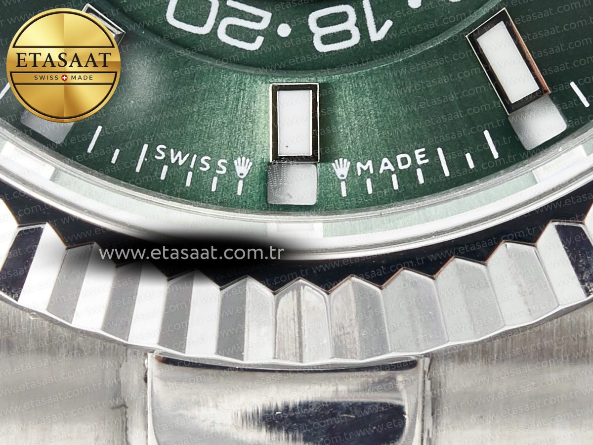 Rolex Skydweller SS Noob Best Edition Green Dial on SS Jubilee Bracelet A23J - Görsel 14