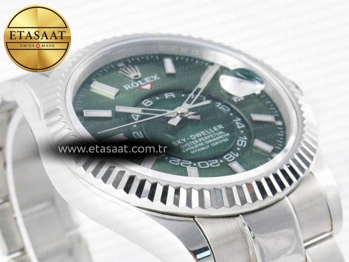 Rolex Skydweller SS Noob Best Edition Green Dial on SS Jubilee Bracelet A23J - Görsel 7