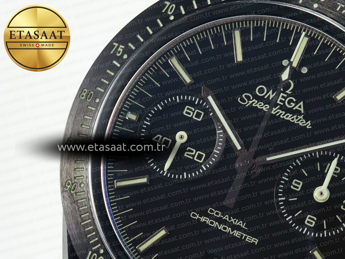 Omega Speedmaster “Dark Side of The Moon” Real Ceramic N1F 1:1 Best Edition on Leather Strap A9900 - Görsel 10